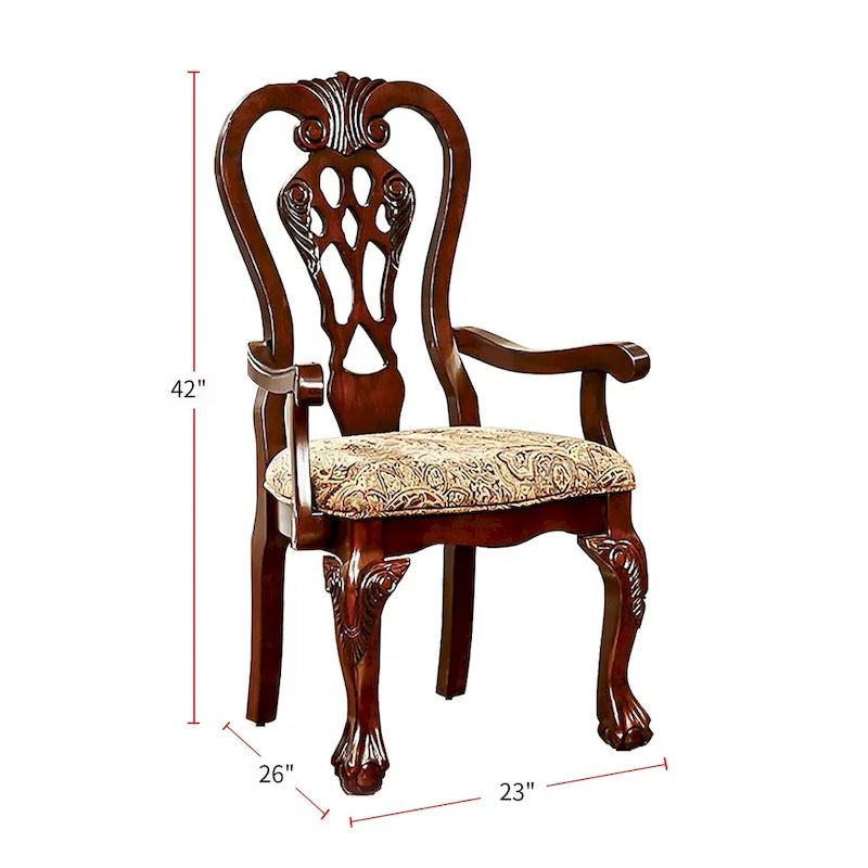 Poltrona in tessuto tradizionale Cherry Brown, set da 2