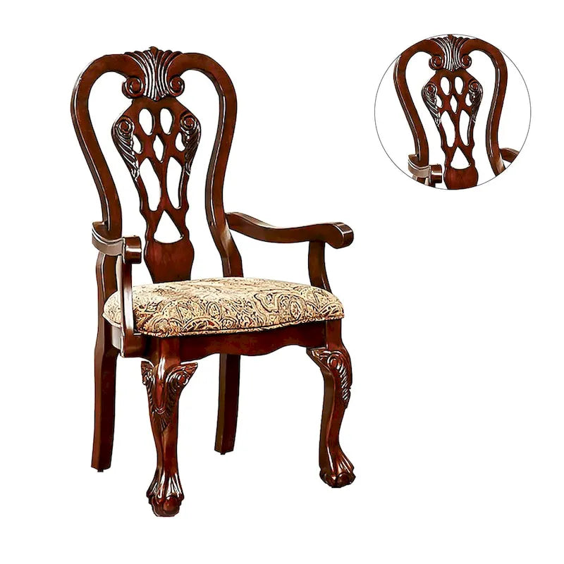 Poltrona in tessuto tradizionale Cherry Brown, set da 2