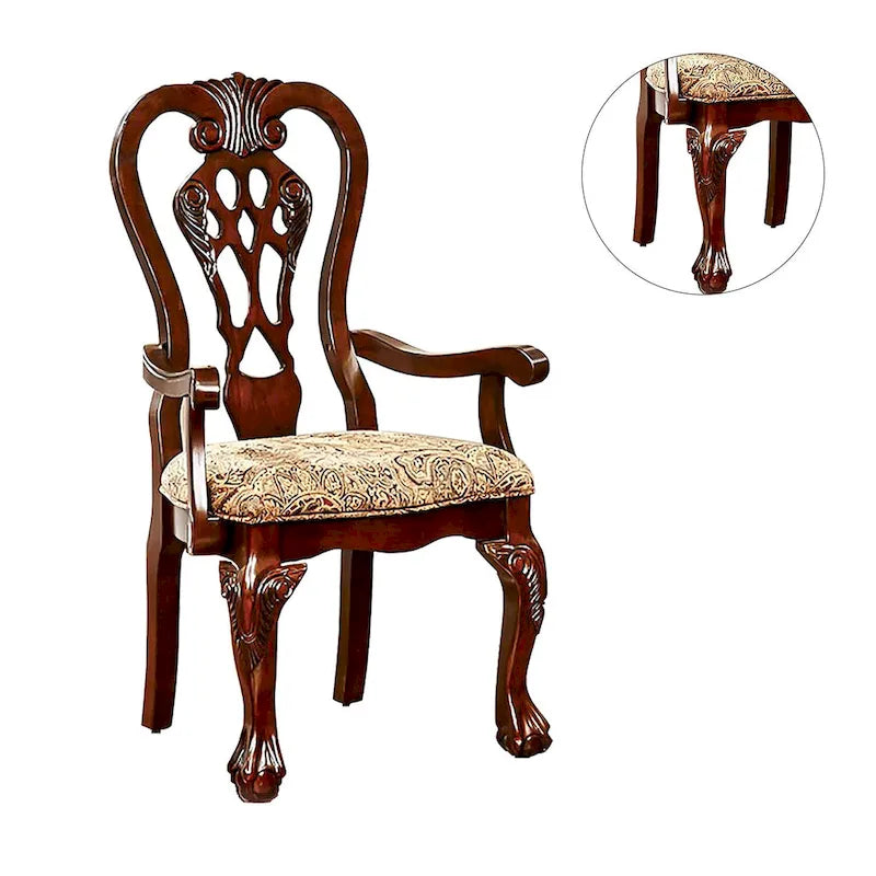 Poltrona in tessuto tradizionale Cherry Brown, set da 2
