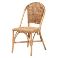 Sedia da pranzo bohémien in rattan marrone naturale, 1 posto