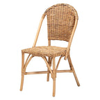 Sedia da pranzo bohémien in rattan marrone naturale, 1 posto