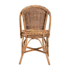 Sedia da pranzo bohémien in rattan marrone naturale, 1 posto