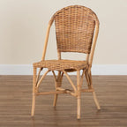 Sedia da pranzo bohémien in rattan marrone naturale, 1 posto