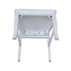 Sedia da Pranzo con Schienale a X in Legno Massello, Set da 2 – Gesso Anticato / Bianco / Nero