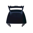 Sedia da Pranzo con Schienale a X in Legno Massello, Set da 2 – Gesso Anticato / Bianco / Nero