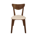 Set di 4 sedie da pranzo con schienale aperto color tan e castagna
