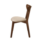 Set di 4 sedie da pranzo con schienale aperto color tan e castagna