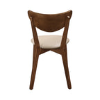 Set di 4 sedie da pranzo con schienale aperto color tan e castagna