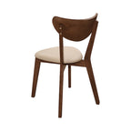 Set di 4 sedie da pranzo con schienale aperto color tan e castagna