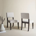 Sedia da pranzo Cabriole marrone scuro/tortora chiaro, set da 2
