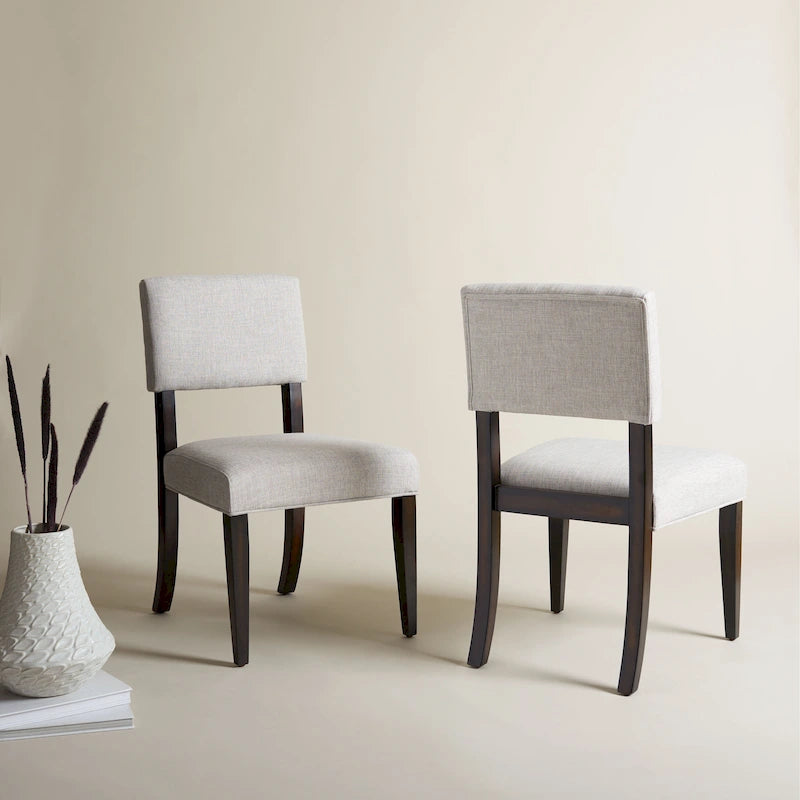 Sedia da pranzo Cabriole marrone scuro/tortora chiaro, set da 2