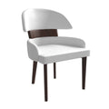 Sedia da Pranzo in Pelle Vegana – Schienale Curvo, Gambe in Legno di Gomma, 1 Posto (Bianco / Nero / Tortora / Grigio)