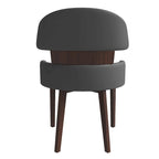 Sedia da Pranzo in Pelle Vegana – Schienale Curvo, Gambe in Legno di Gomma, 1 Posto (Bianco / Nero / Tortora / Grigio)