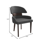 Sedia da Pranzo in Pelle Vegana – Schienale Curvo, Gambe in Legno di Gomma, 1 Posto (Bianco / Nero / Tortora / Grigio)