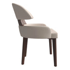 Sedia da Pranzo in Pelle Vegana – Schienale Curvo, Gambe in Legno di Gomma, 1 Posto (Bianco / Nero / Tortora / Grigio)