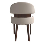Sedia da Pranzo in Pelle Vegana – Schienale Curvo, Gambe in Legno di Gomma, 1 Posto (Bianco / Nero / Tortora / Grigio)
