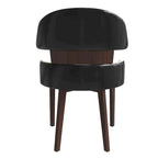 Sedia da Pranzo in Pelle Vegana – Schienale Curvo, Gambe in Legno di Gomma, 1 Posto (Bianco / Nero / Tortora / Grigio)