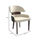 Sedia da Pranzo in Pelle Vegana – Schienale Curvo, Gambe in Legno di Gomma, 1 Posto (Bianco / Nero / Tortora / Grigio)