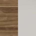 Tavolo da pranzo rettangolare in acacia naturale/bianco sporco con gambe svasate, 6 posti