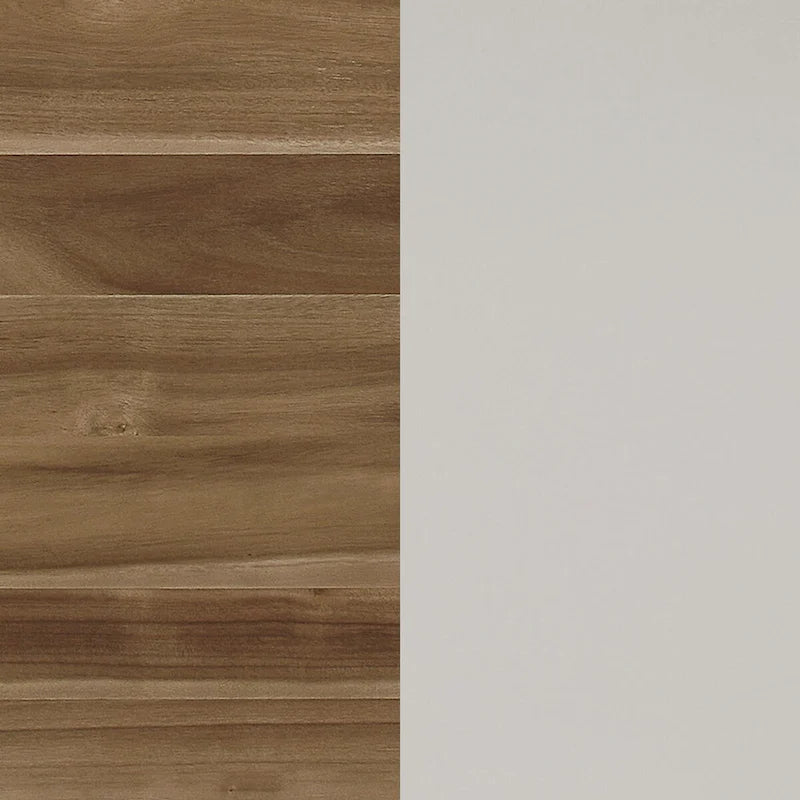 Tavolo da pranzo rettangolare in acacia naturale/bianco sporco con gambe svasate, 6 posti