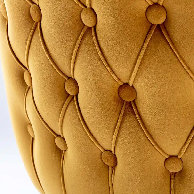 Sedia da pranzo in velluto con schienale ad ala e rivetti, set da 2 – Oro / Grigio / Nero / Blu / Beige