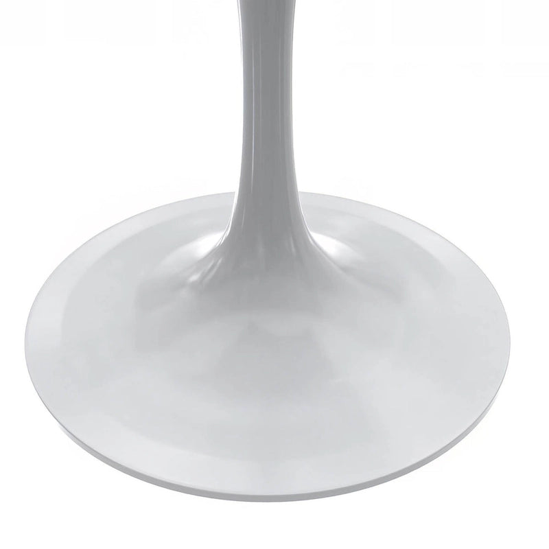 Tavolo da pranzo quadrato con base in acciaio bianco, piano in resina