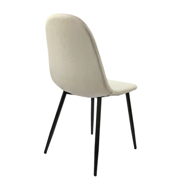 Sedia da pranzo con gambe in metallo, lino/scamosciato, set da 4
