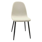 Sedia da pranzo con gambe in metallo, lino/scamosciato, set da 4