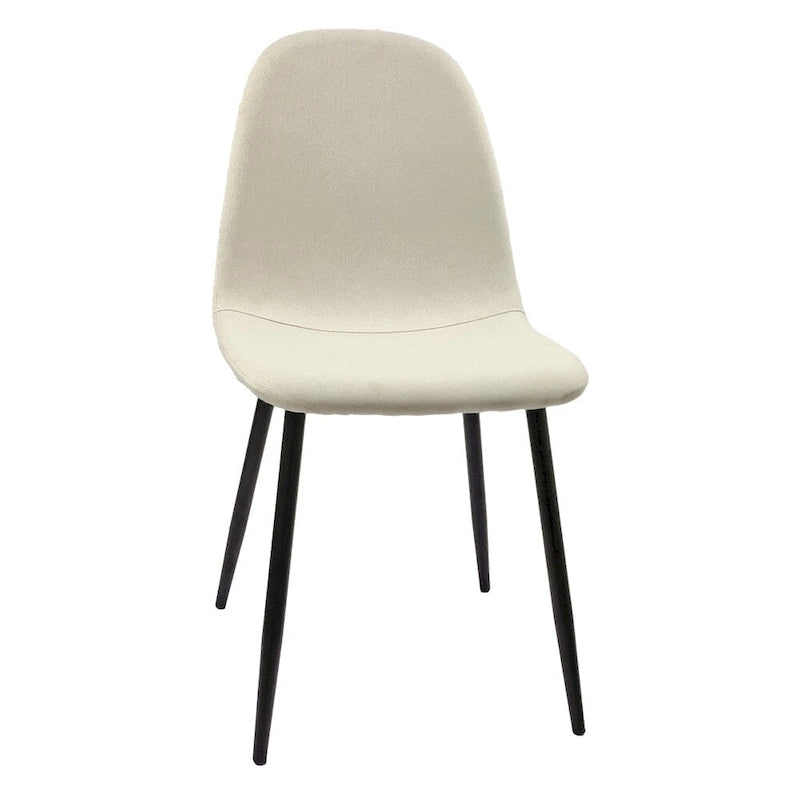 Sedia da pranzo con gambe in metallo, lino/scamosciato, set da 4