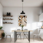 Sedia da pranzo con gambe in metallo, lino/scamosciato, set da 4