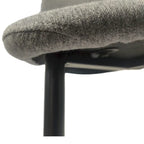 Sedia da pranzo con gambe in metallo, lino/scamosciato, set da 4