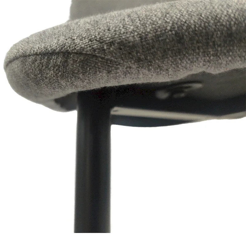 Sedia da pranzo con gambe in metallo, lino/scamosciato, set da 4
