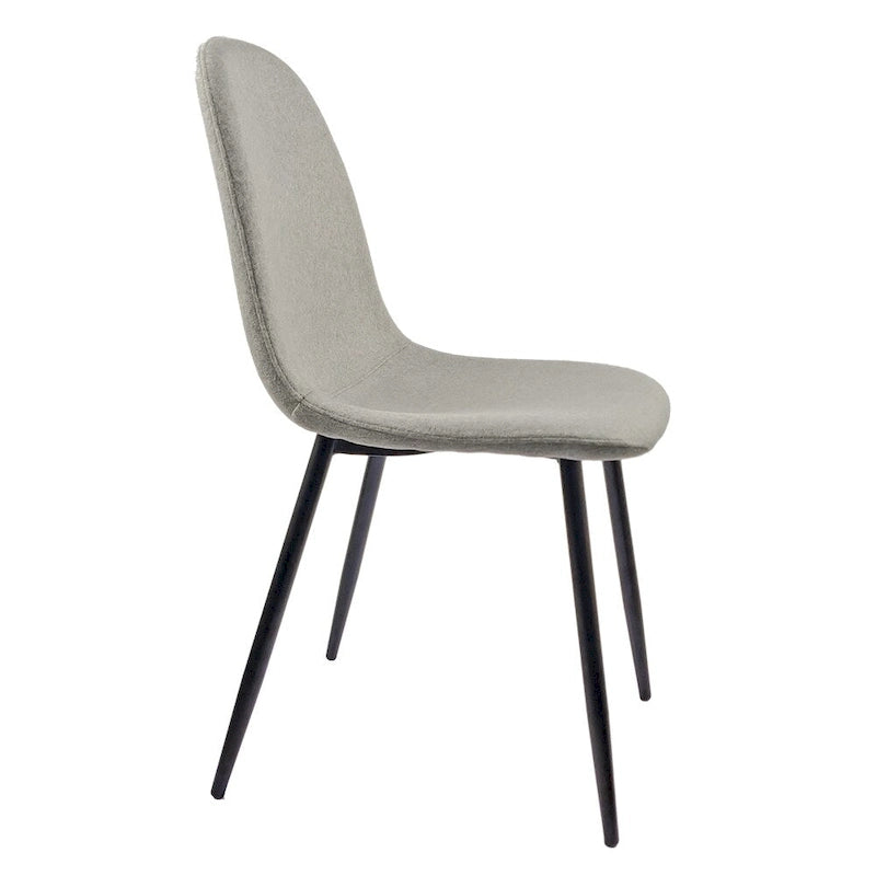 Sedia da pranzo con gambe in metallo, lino/scamosciato, set da 4