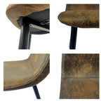 Sedia da pranzo con gambe in metallo, lino/scamosciato, set da 4