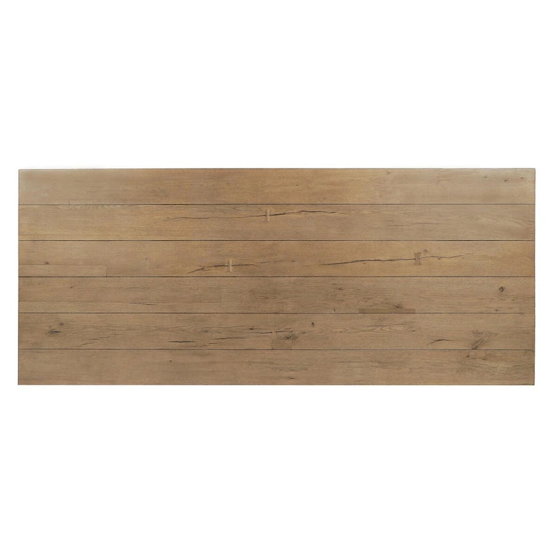 Tavolo da pranzo in rovere naturale di recupero con base geometrica – Posti a sedere fino a 8 persone