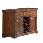 Comò/credenza a 3 cassetti marrone con portabottiglie, 1 pezzo