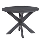 Tavolo da pranzo rotondo con base a X, diametro 42, stile rustico