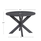 Tavolo da pranzo rotondo con base a X, diametro 42, stile rustico