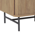 Credenza/Buffet curvo laterale marrone chiaro/bianco con ante a serrandina – 1 Unità