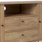 Credenza/Buffet curvo laterale marrone chiaro/bianco con ante a serrandina – 1 Unità