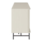 Credenza/Buffet curvo laterale marrone chiaro/bianco con ante a serrandina – 1 Unità