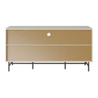 Credenza/Buffet curvo laterale marrone chiaro/bianco con ante a serrandina – 1 Unità