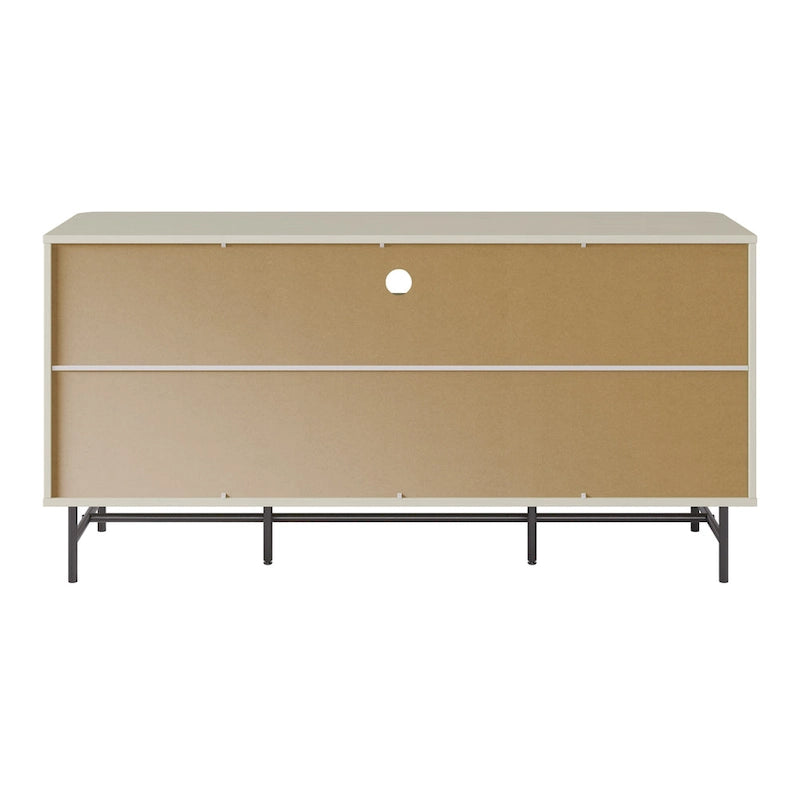 Credenza/Buffet curvo laterale marrone chiaro/bianco con ante a serrandina – 1 Unità