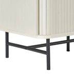 Credenza/Buffet curvo laterale marrone chiaro/bianco con ante a serrandina – 1 Unità