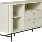 Credenza/Buffet curvo laterale marrone chiaro/bianco con ante a serrandina – 1 Unità