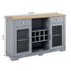 Credenza/Mobile Buffet Azzurro con Ante in Vetro e Cassetti
