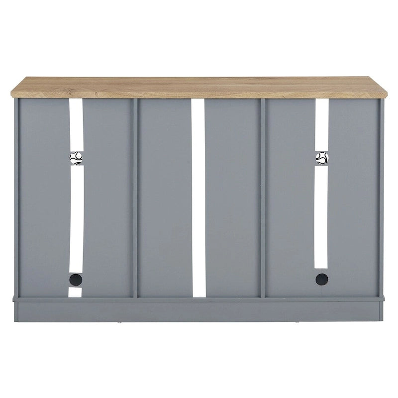 Credenza/Mobile Buffet Azzurro con Ante in Vetro e Cassetti