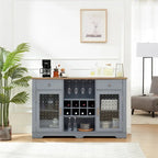 Credenza/Mobile Buffet Azzurro con Ante in Vetro e Cassetti