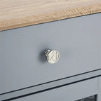 Credenza/Mobile Buffet Azzurro con Ante in Vetro e Cassetti