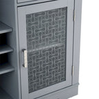 Credenza/Mobile Buffet Azzurro con Ante in Vetro e Cassetti